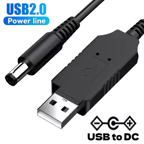 USB2.0 Male A To DC Power Cord 5V To 9V USB Cable Boost Converter 80cm DC Plug Jack Connector USB To