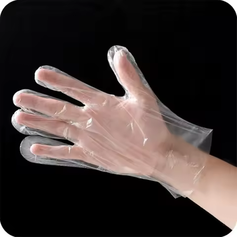 100Pcs Disposable Gloves Transparent Disposable Plastic Gloves Food Grade Kitchen Gloves Waterproof 