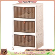 3/4 Tier Stackable Storage Boxes with Lids,Sturdy PP Matterial, Foldable Plastic Storage Unit for To