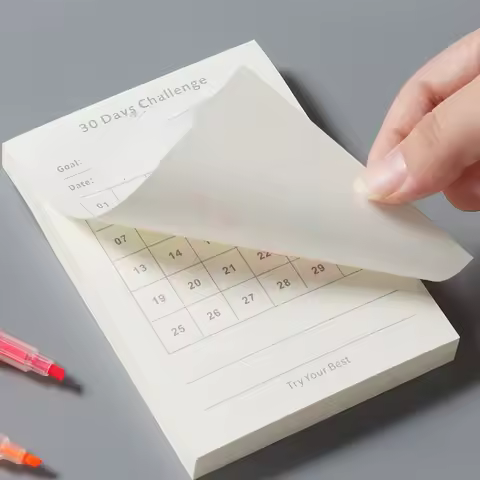 30 Day Self-Discipline Checklist Planner Daily Challenge Notepad Self-adhesive Memo Pads Mini Pocket