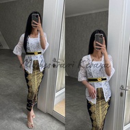 Kebaya  Bali Set/Kebaya Bali Lonceng Putih