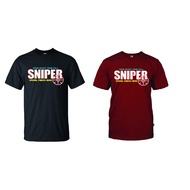 T SHIRT COTTON BLACK/MAROON  SNIPER SPECIAL FORCE