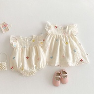 [Uzfkids Baby & Kids] Cream Embroidered Baby Onesie & Dress/Baby Girl Onesie/Baby Onesie/Baby Onesie
