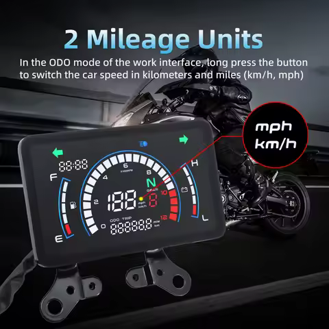 Motorcycle Digital Speedometer Custom Motorcycle Instrument Dashboard Motorbike Odometer Gauge For H