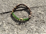 5mm 天然原生綠奇楠沈香/沉香 碧玉瓜料翡翠設計單圈手串