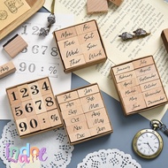 (IAS) Wooden Stamp Pad Numeric Stamp Week Days Short Month