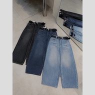 (102cm) Women's Curved Jeans, flap pockets, baggy jeans All Sizes S/M/L (BB40 - Curved jeans)