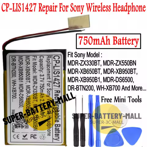 New 750mAh Battery Repair For Sony MDR-XB950B1 & XB950BT & XB650BT Headphones