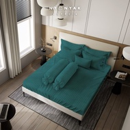 Nyenyak Premium Stripes Pine Green Bed Sheet - Super King 200x200