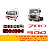 EMBLEM , STCKER HINO VALIDUS 500 ,HINO 700