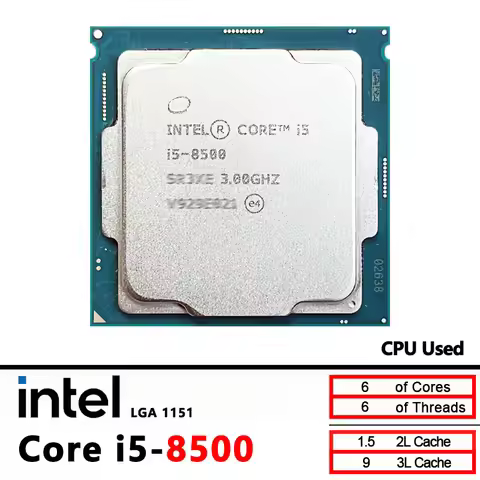 i5 8500 Intel Core i5-8500 3.0 GHz Six-Core Six-Thread CPU 9M 65W LGA 1151