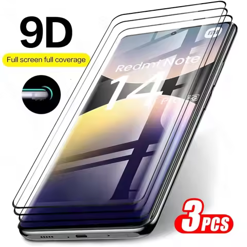 Note14Pro 5G Glass 3Pcs 9D Glass Curved Screen Protector For Redmi Note 14 15 Pro 5G 4G Protective G