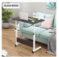 Height Adjustable Bedside Table Laptop Computer Desk with Wheels Convenient Wood Table Meja Komputer