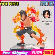 โมเดลวันพีช Ace โมเดล One-Piece Action Figures Replaceable Head Figure Anime Collectibles Toys ของเล่นเด็ก ของขวัญปัจฉิมของขวัญวันเกิด