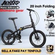 AENXRD （Shimano）Foldable bike 20 inch Folding Bike 7-speed Disc brakes adult bicycle