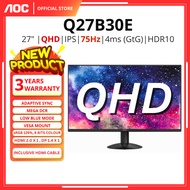 AOC Q27B30E 27" MONITOR ( 27" IPS  QHD / 4Ms / 75hz / ADAPTIVE-SYNC / HD MI + DP )