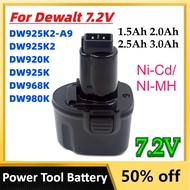 Ni-Cd/NI-MH Rechargeable Battery for Dewalt 7.2V 1.5Ah 2.0Ah 2.5Ah 3.0Ah for DW925K2-A9 DW925K2 Powe