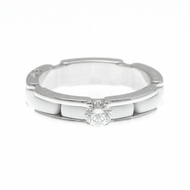 Chanel Ultra Collection 1P 鑽石戒指小尺寸陶瓷，白金（18K）時尚鑽石戒指銀色，白色