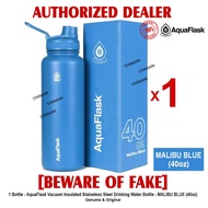 AQUAFLASK 40oz MALIBU BLUE Aqua Flask Wide Mouth with Flip Cap Spout Lid Flexible Cap Vacuum Insulated Stainless Steel Drinking Water Bottle Bottles or Tumbler Tumblers Authentic - 1 Bottle