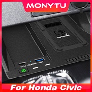 For 11th Honda Civic FE 2022 2023 Accessories Car Qi Wireless Charger Fast Cell Phone Charging Plate