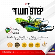 EXP TWIN STEP Jump Frog Wooden Frog Snakehead Fishing Lure Expert for Snakehead Hunter Haruan/Toman Bunga/Bujuk