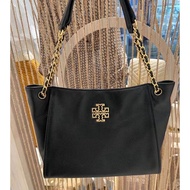 [New Product] Top Tory Bur * Thompei * TB New Style Britte * Ladies Tote Bag Cowhide Imported First Layer Small Lychee Pattern Soft Cowhide t Home Tory Bur * Shopping Bag Tote Bag Commuter Bag Niche Designer Brand Unpopular Style