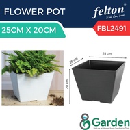 Felton Square Pot FBL2491 / FBL2492 / FBL2493 / FBL2494 / FBL2495 | Plastic Flower Pot | Pasu Bunga 