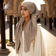 LMLAVEN New Plain Turban Hat Soft Instant Tudung Shawl Women Cotton Shawl Tudung Muslim Tudung