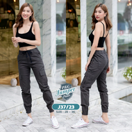 [Jogger pants] กางเกง Jogger ขาจั้มผ้ายืดผู้หญิง (เป้าซิป) รุ่น J37/23ใส่ได้ทั้งชายหญิงเนื้อผ้า cott