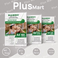 RAMBO Matte Photo Paper A4 180GSM 210GSM 230GSM 20Pcs Sulit Art Card Paper Manila