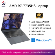 QOOBE New Laptop Ryzen R7 7735H AMD （Up to 4.75 Ghz）16GB/32GB RAM 512G/1T SSD 16-Inch 2.5K 120Hz Screen Slim Notebook PC