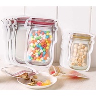 Mason Jar zip Plastic bag Clip motif Jar Food Breast Milk snack Seasoning zipper bag Kitchen Accessories Container new Place Fridge bumbu SS