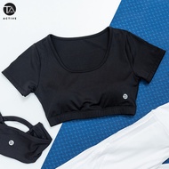 TA ACTIVE MINIMAL CROP TOP สปอร์ตบราแขนสั้น ทรงน่ารักวัยรุ่น