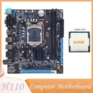H110 Desktop Computer Motherboard Supports Spare Parts LGA1151 6/7 Generation CPU Dual-Channel DDR4 Memory+G3900 CPU