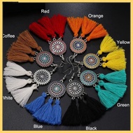 Bohemian style sunflower long tassel earrings accessories