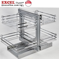 [Excel Hardware] Betrando Italian Series Sus304 Magic Slimline Slabs Pull Out System 2 + 2 E022S