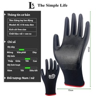 Black anti-slip work gloves, rubber-coated gardening gloves, abrasion-resistant work gloves