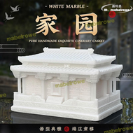 【滿額免運】漢白玉防潮骨灰盒玉石水晶高檔壽盒精雕骨灰罈棺材男女用款代捐zb