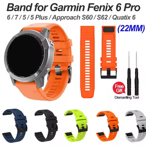 Silicone WatchBand Strap For Garmin Fenix 6 Pro WristStrap QuickFit Release Bracele