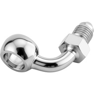 3AN Male ke 10.2mm 3/8" Banjo 90 Darjah Penyesuai Pemasangan Hos Brek Keluli Tahan Karat untuk Brek 