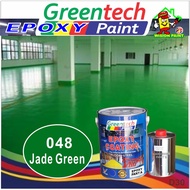 048 JADE GREEN ( 5L GREENTECH  EPOXY PAINT ) Cat Lantai ( 4Liter Paint + 1Liter Hardener ) FLOOR COATING / WP / 5 LITER