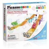 Picasso Tiles - 磁力片積木玩具 - 傾斜賽車軌道組 45塊套裝 磁石 積木 激發創造力與空間想像 益智 STEM 益智建構玩具