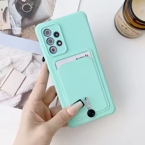 Shockproof Card Slot Bag Phone Case For Samsung Galaxy A51 A52 A53 A55 For Samsung A71 A72 A82 Soft 