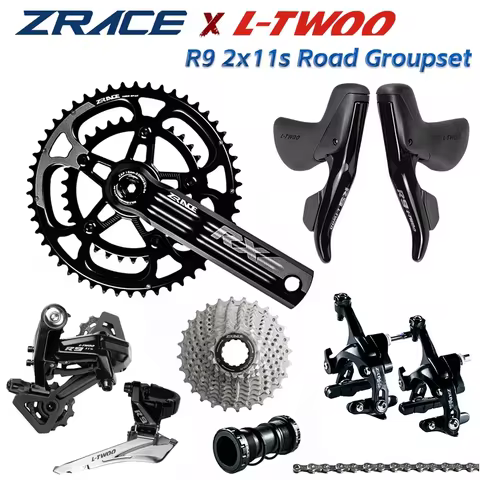 LTWOO R9 + ZRACE Crank Brake Cassette Chain, 2x11 Speed, 22s Road Groupset, for Road bike Bicycle 58