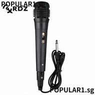 POPULAR Handheld Microphone, Wired 6.5mm Home Speaker, Professional Black Portable Karaoke Microphone