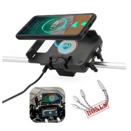 Motorcycle GPS mobile phone holder wireless/USB fast charger For BMW R1200GS R1250GS F700GS F800GS F