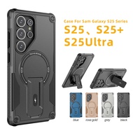 With Magnetic Wireless Charging Mobile Phone Holder Case for Samsung A56 A36 A26 S25 Ultra S24 A55 5