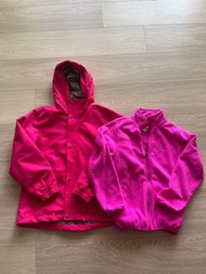 Emperor Penguin 兒童女童防風防水硬殼褸風衣外套抓絨搖粒絨二合一滑雪防寒厚身