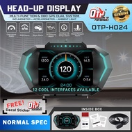 OTP-H024 OBD2 Meter Speedometer Gauge HUD Water Temp Turbo P24 Perodua Proton Toyota Honda BMW Mazda