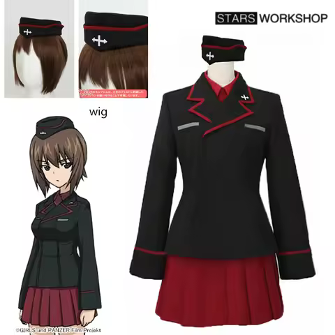 Anime GIRLS und PANZER Nishizumi Maho Cosplay Costume Kuromorimine Uniform Halloween Carnival Party 